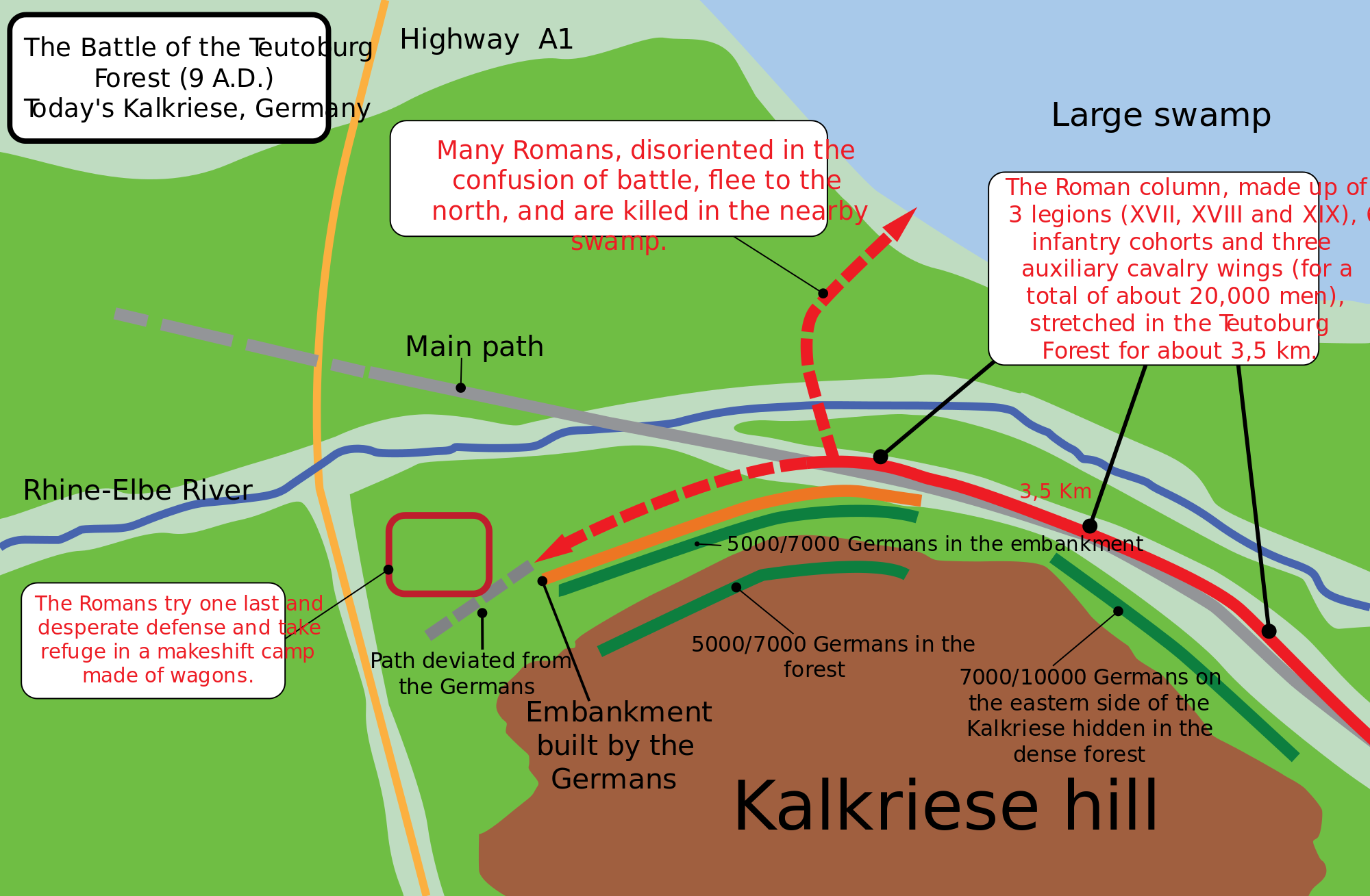 Battle of Teutoburg Forest map