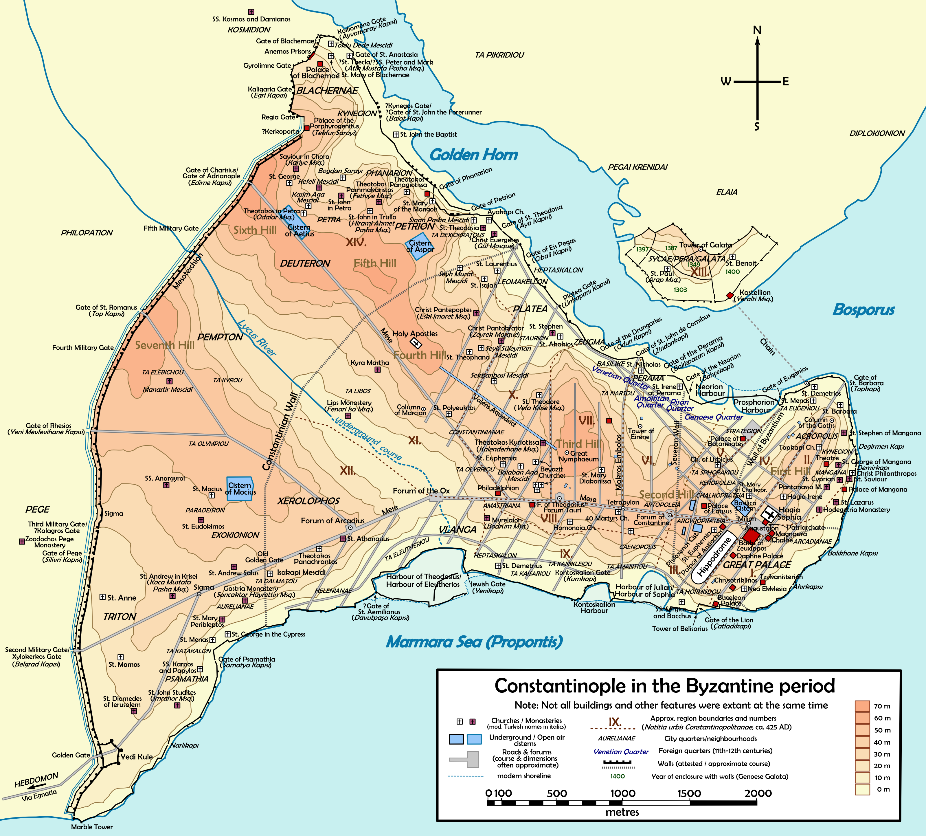 Map of Constantinople